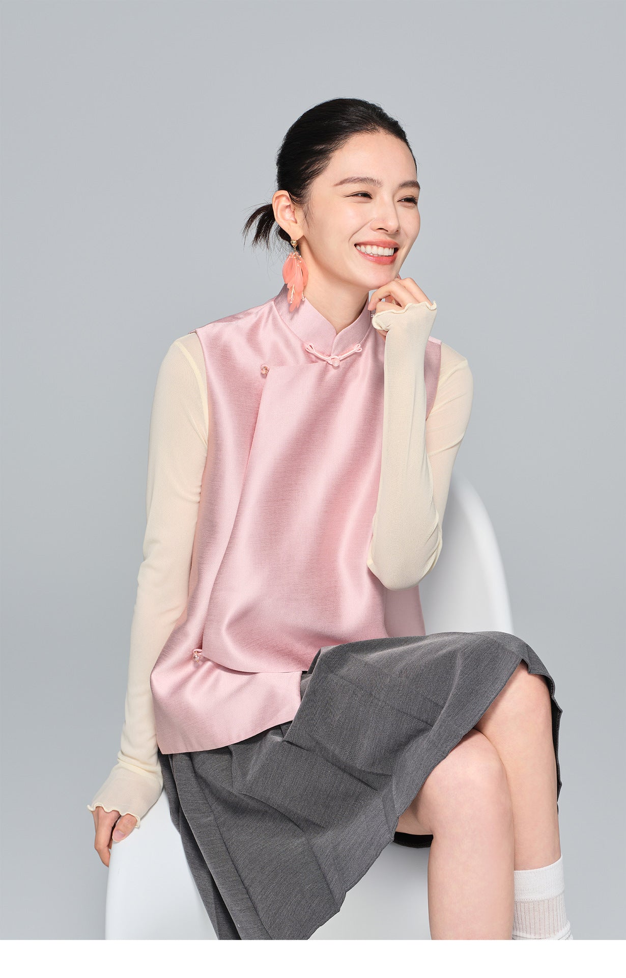 Stylish Stand Collar Women's Vest