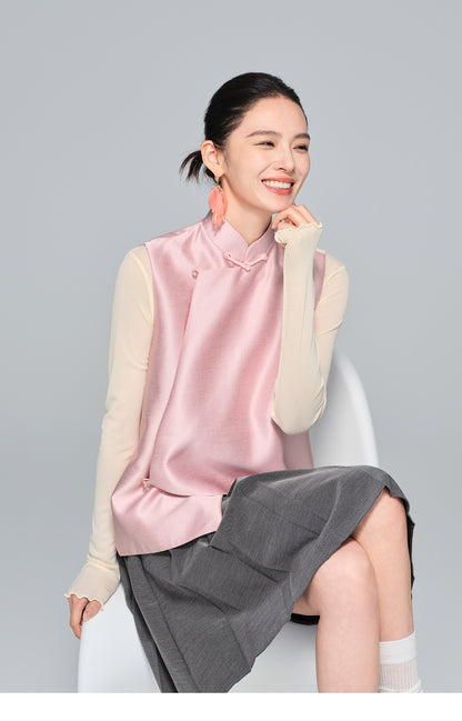 Stylish Stand Collar Women's Vest