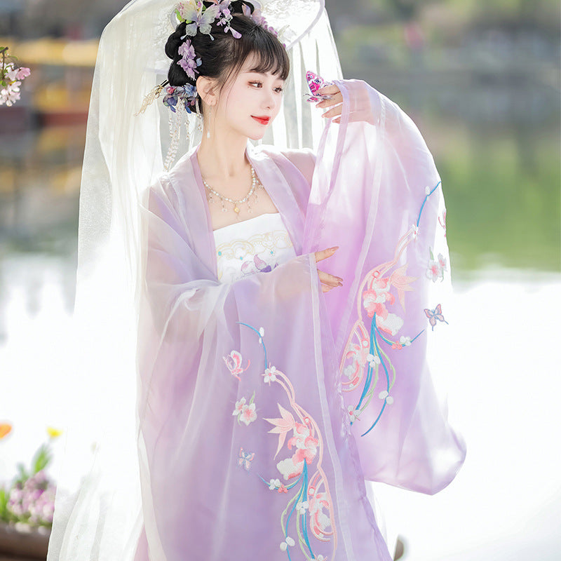 Oriental Ancient Hanfu — Restored Fairy Purple Spring Summer Set