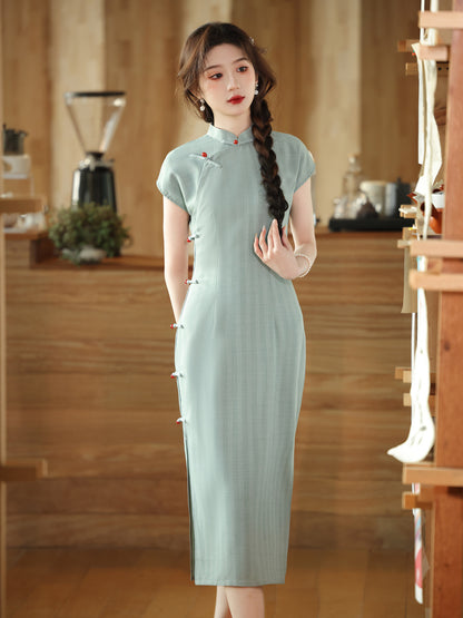 2025 Spring Summer Cheongsam – Slim Fit Artistic Chinese Dress