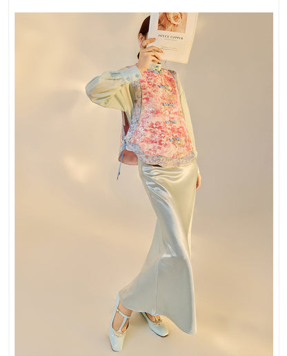 Jacquard Sequin Tank Top – Elegant National Style Women's Wear