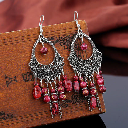Personality Ethnic Style Earrings | Elegant Vintage Long Tassel Jewelry for Women