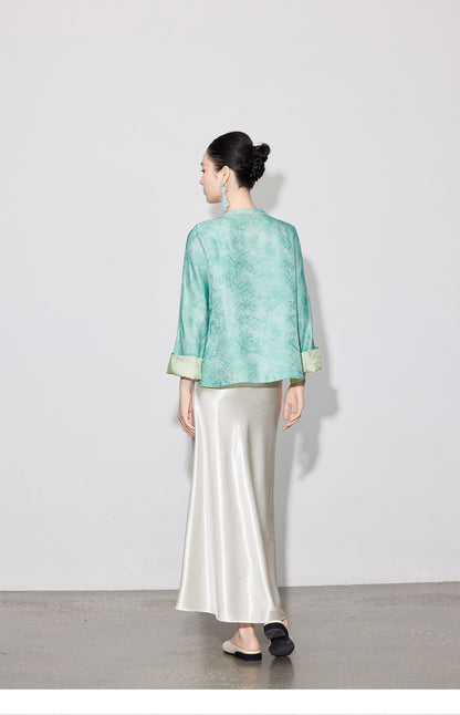 Chic High-End Diagonal Cut Satin Mermaid Skirt