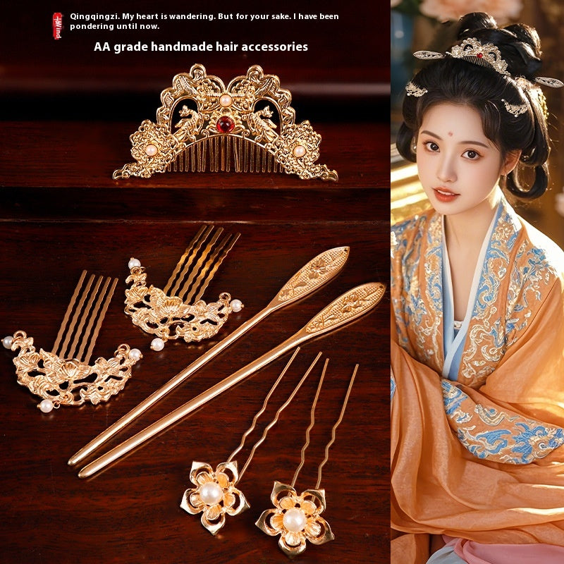 Ancient Style Full Set Hair Accessories Step Shake Tassel Hairpin Tang Palace
