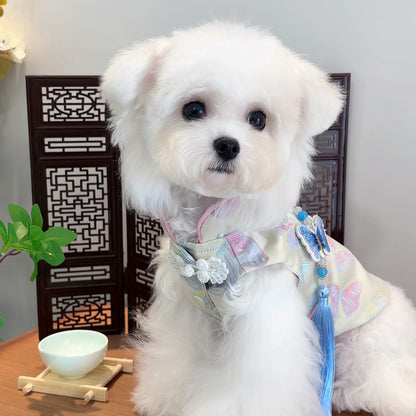 New Chinese Style Autumn Winter Pet Cheongsam for Small Medium Dogs