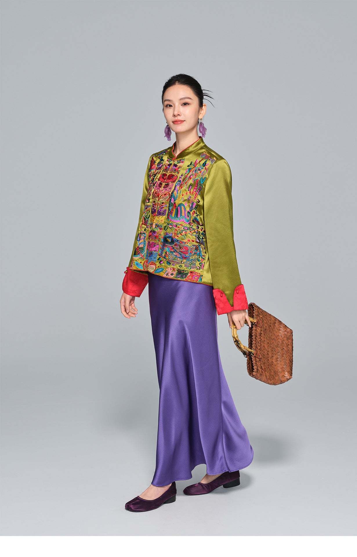 Stylish Embroidered Acetate Jacket