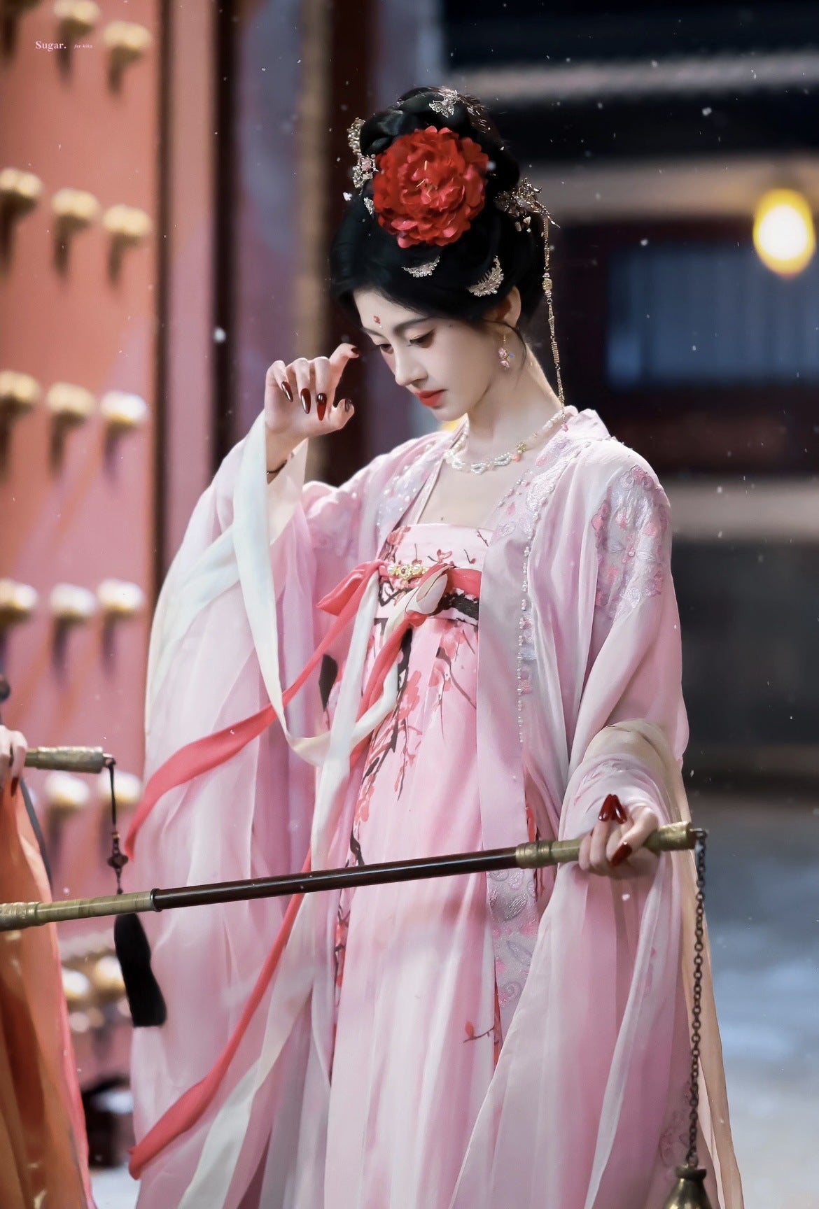 Elegant Ancient Costume Perm Flower Hairpin Hanfu Tang Style Hair Accessory