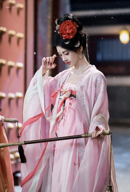 Elegant Ancient Costume Perm Flower Hairpin Hanfu Tang Style Hair Accessory