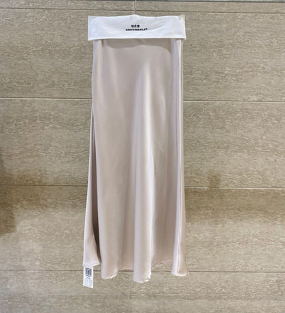 Chic Glossy Satin Mermaid Half Skirt, High-End Design