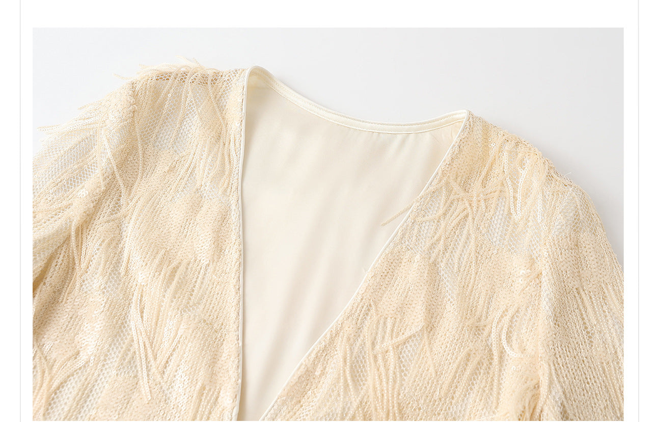 Autumn High-End Embroidered Tassel Cardigan | New Chinese Style Top