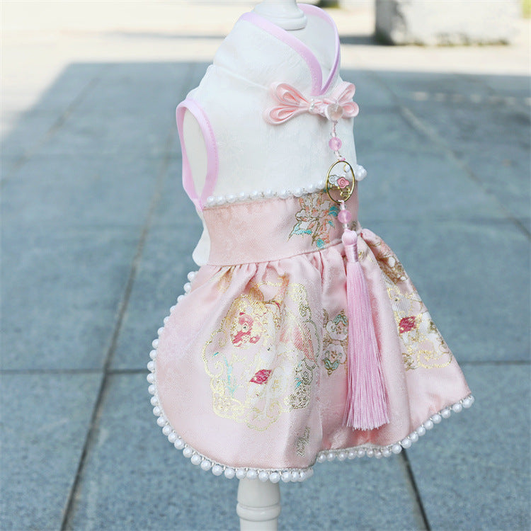 Pet Princess Tang Suit Chinese Style Cheongsam for Cats and Dogs