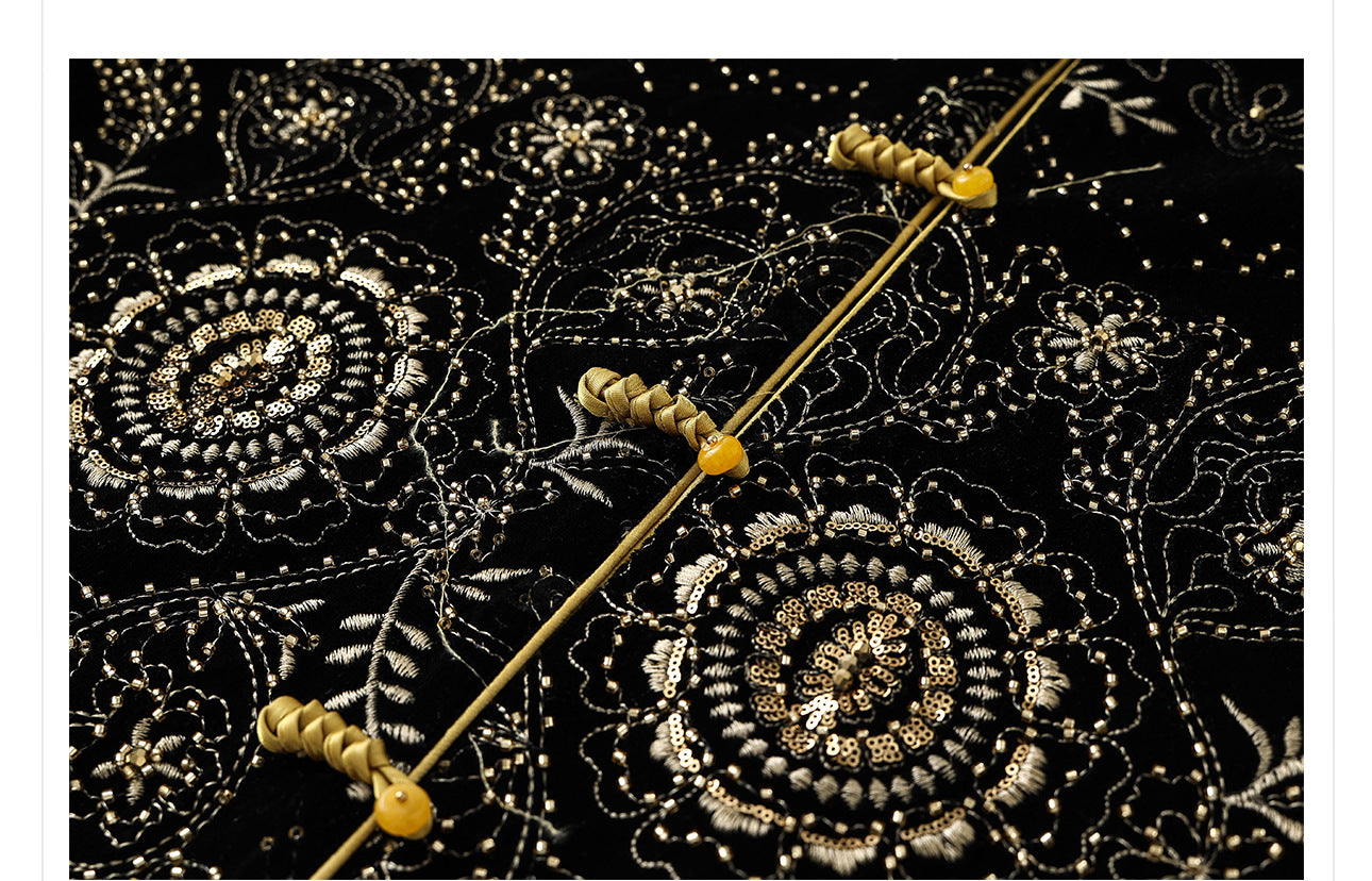 Retro Sequin Embroidered Zen Chinese Style Autumn Jacket