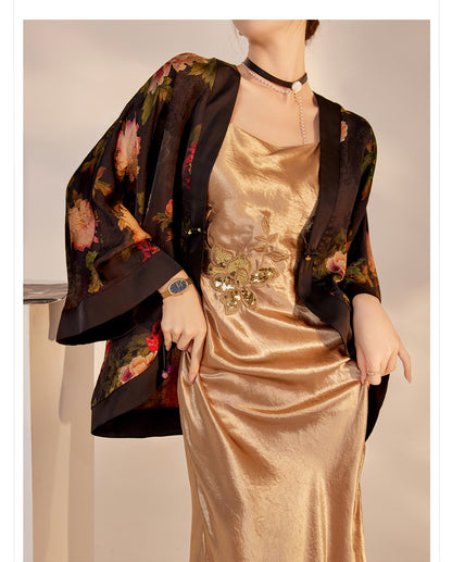 Elegant National Style Sequin Strap Dress | High-End Acetate Bodycon