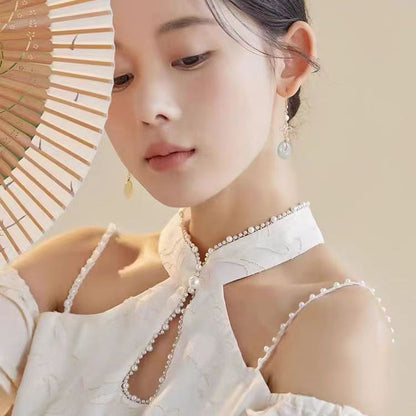 Peace Buckle Tassel Earrings | 2025 New Chinese Style Silver Plated Jewelry