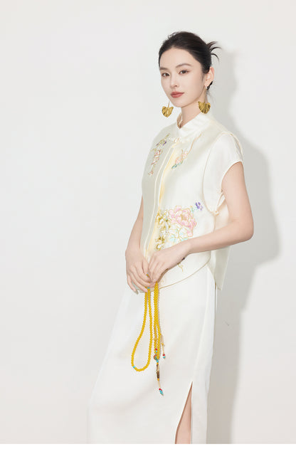 Elegant Chinese Style Design Sense Vest Top