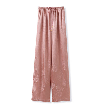 2026 New Chinese Style Elegant Acetate Wide-Leg Pants for Women