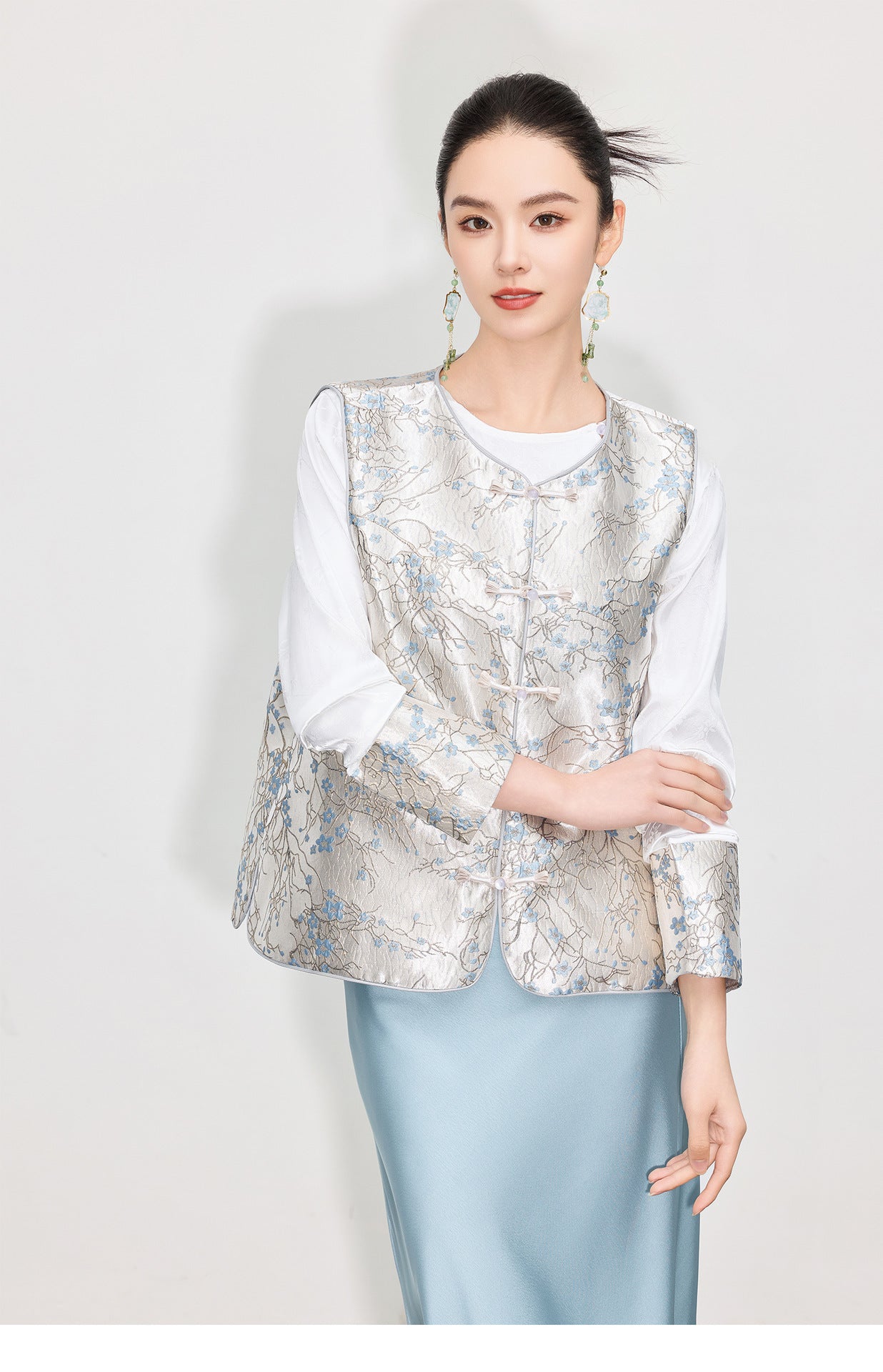 High-End Chinese Fashion Jacquard Vest Top