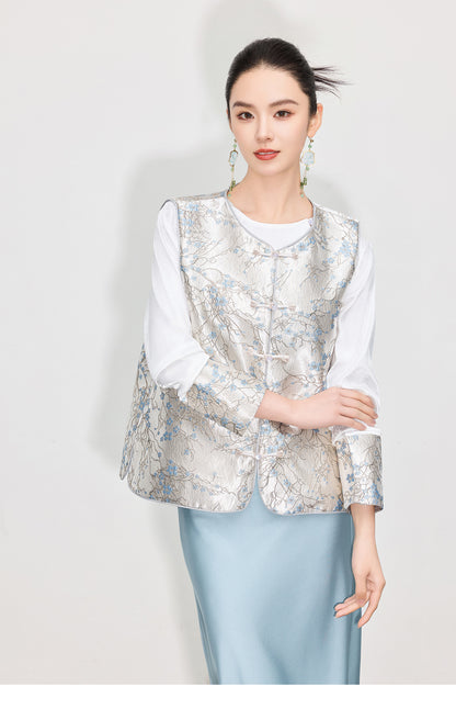 High-End Chinese Fashion Jacquard Vest Top