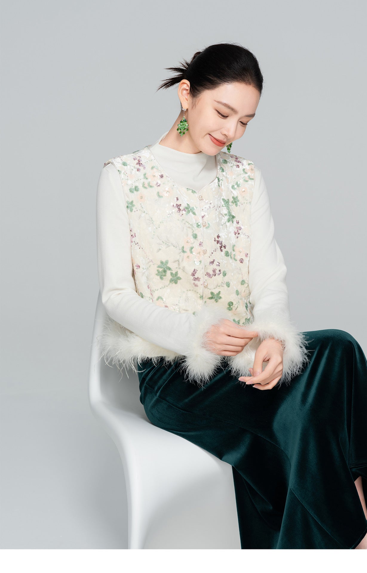 Autumn High-Waist Velvet Mermaid Skirt for Women