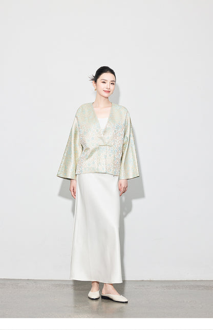 Stylish Autumn Jacquard Collar Blouse for Women