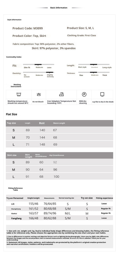 New Chinese Style Dragon Embroidered Shirt & High Waist Skirt Set