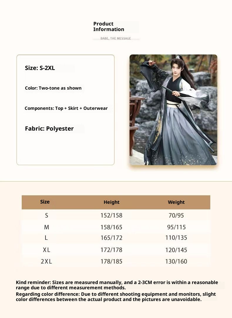 Unisex Jin Dynasty Hanfu Cross Collar Top Daily Wear Ancient Style