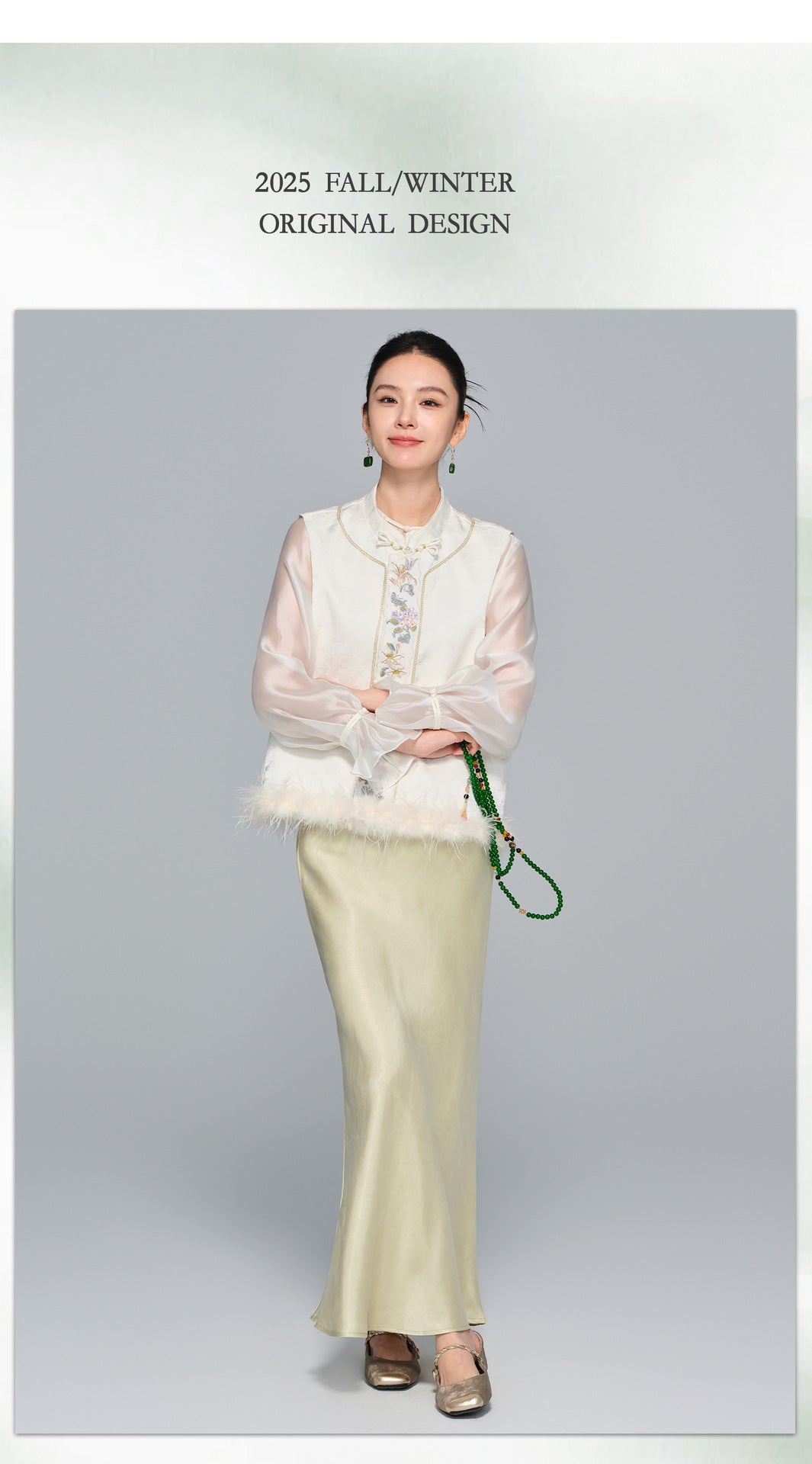 High-Waist Soft Cupro Silk Half Skirt for Women