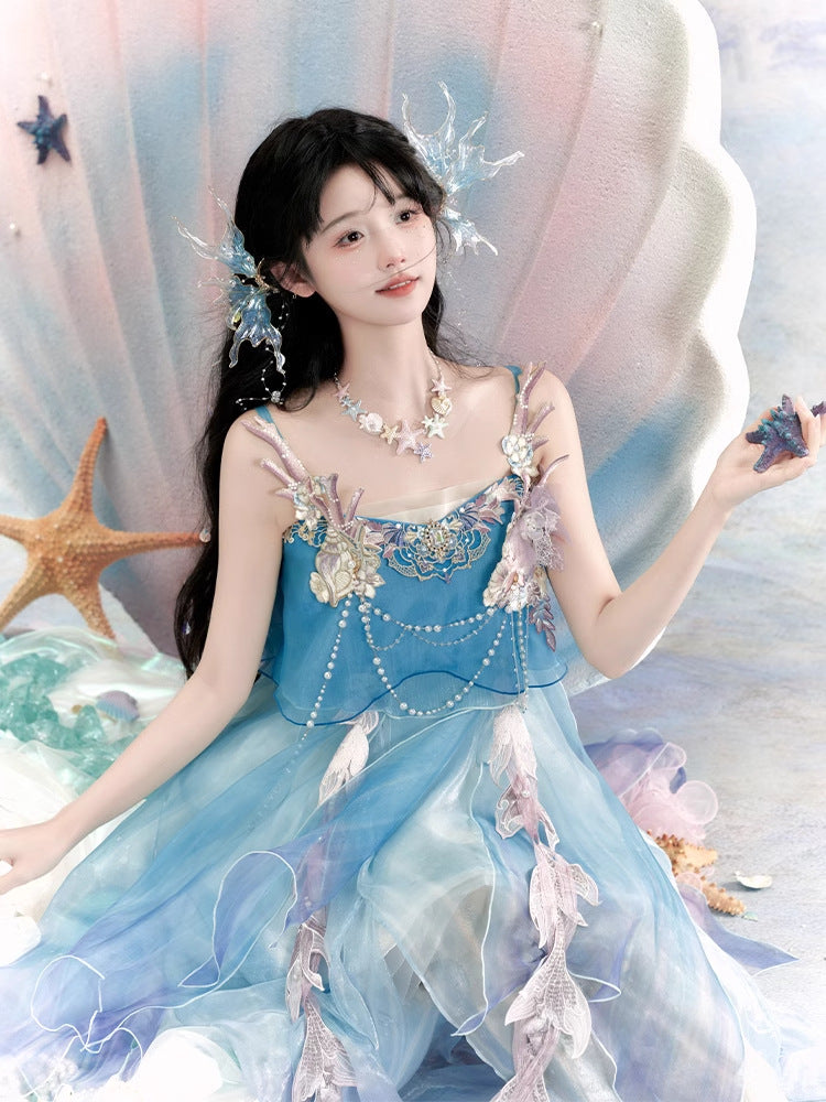 Fairy Tang Hanfu — Heavy Embroidery Large Sleeve Slip Dress for Women