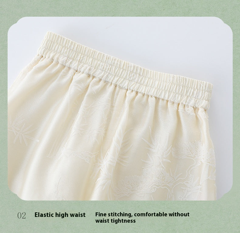 Children’s Chinese Summer Set — Shirt Top & Loose Wide-Leg Pants