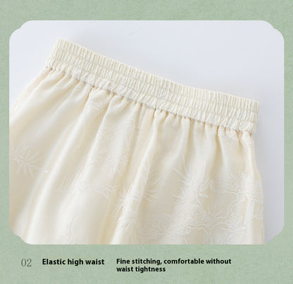 Children’s Chinese Summer Set — Shirt Top & Loose Wide-Leg Pants