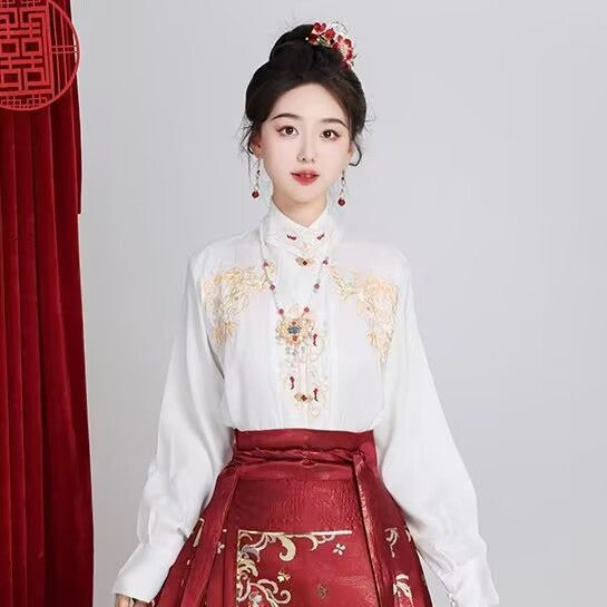 Luxury Ming Style Hanfu — Heavy Embroidery National Aesthetic Set