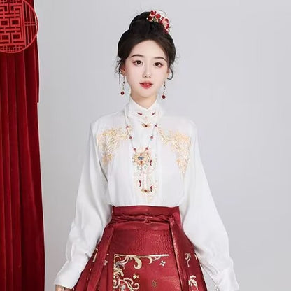 Luxury Ming Style Hanfu — Heavy Embroidery National Aesthetic Set