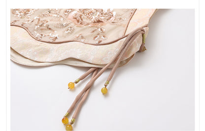 National Style2025Summer New Beaded Embroidery New Chinese Style Sequin Mermaid Skirt Vest Pants Set