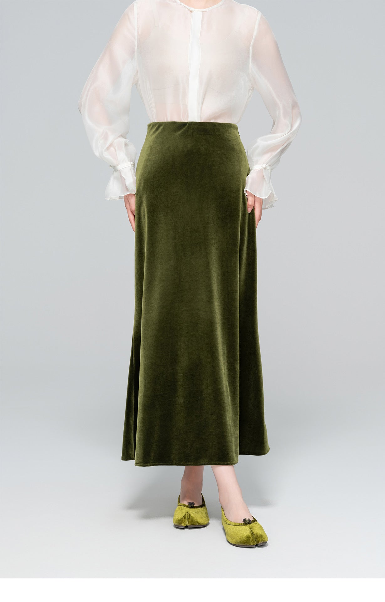 Velvet Draped Glossy Skirt for Women, Elegant Slimming Design