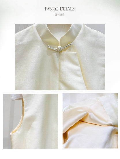 Layered Sleeveless Vest with Side Slit for Women