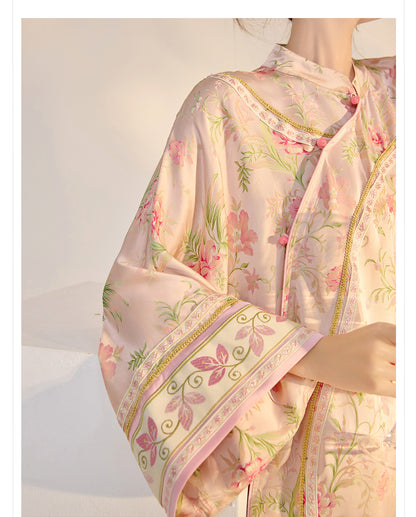 2026 Summer New Chinese Style Printed Rayon Loose Elegant Blouse