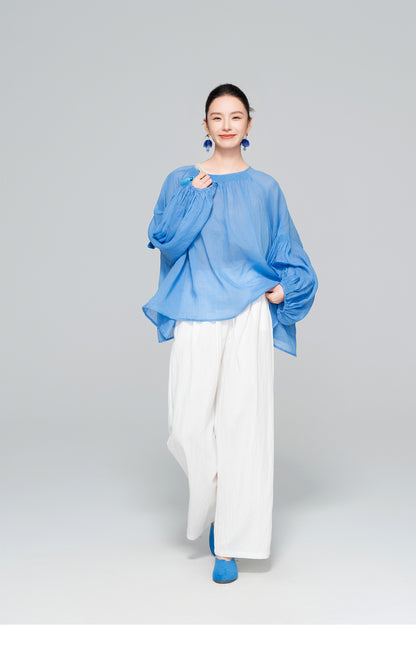 High-End Linen Casual Plus Size Women's Shirt