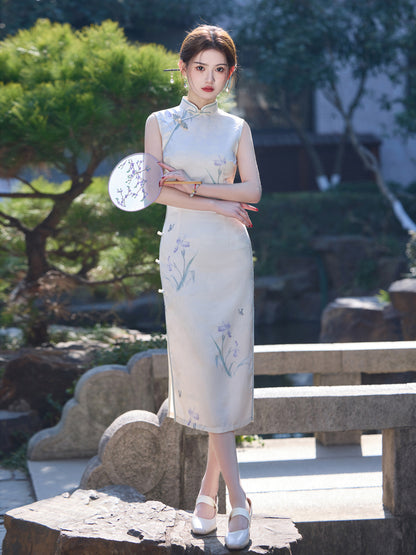 New Chinese Sleeveless Cheongsam – Elegant Jiangnan Retro Style