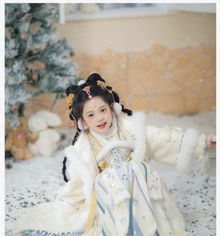 Children’s Winter Hanfu | Thickened Tang Suit New Year Outfit for Girls