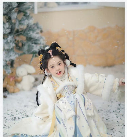 Children’s Winter Hanfu | Thickened Tang Suit New Year Outfit for Girls