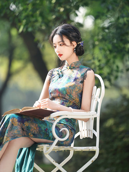 Elegant Sleeveless Cheongsam – Youth Retro High-End Dress