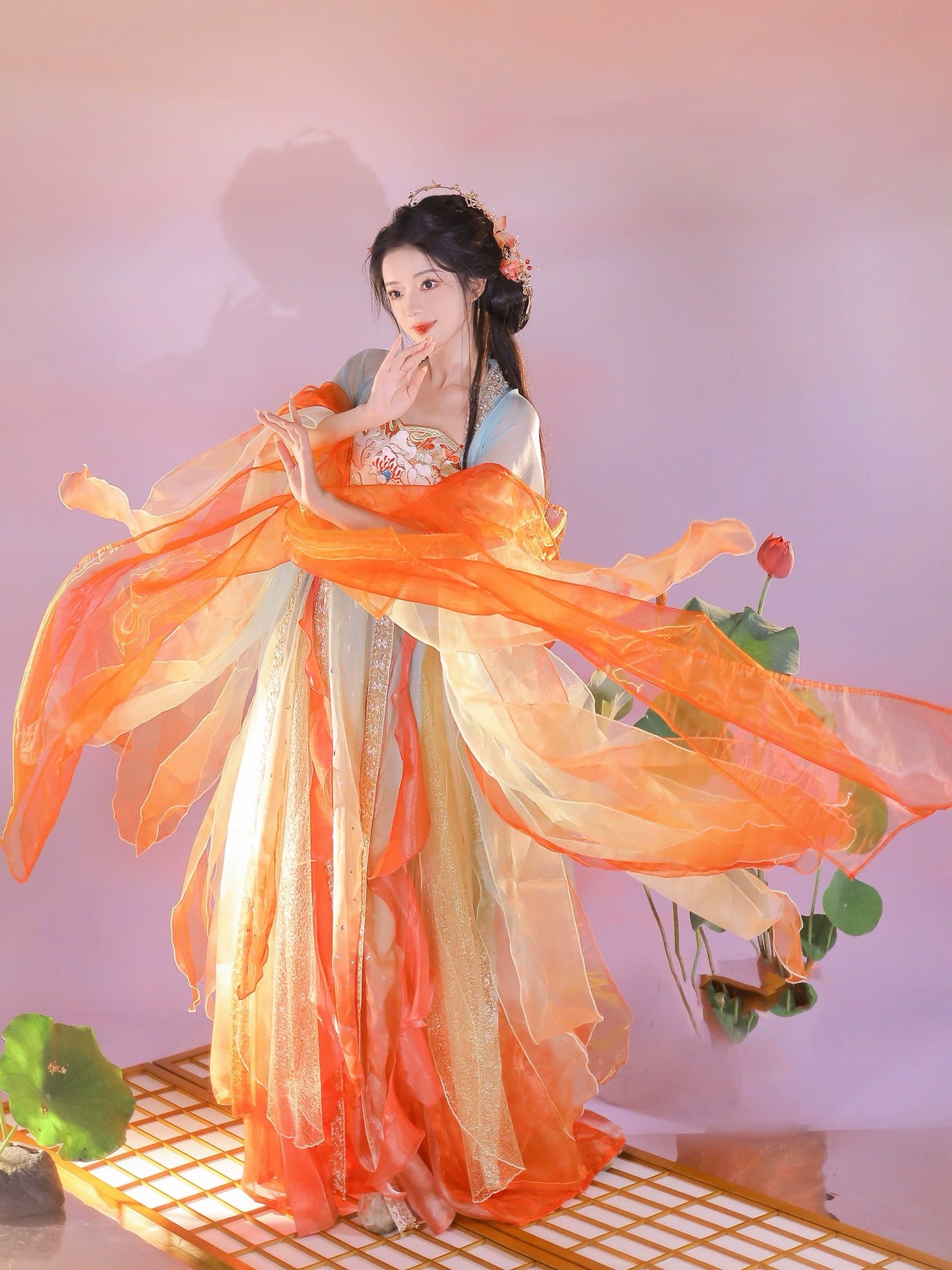 Koi Spirit Hanfu Costume — Qi Chest Skirt & National Style Summer Dress