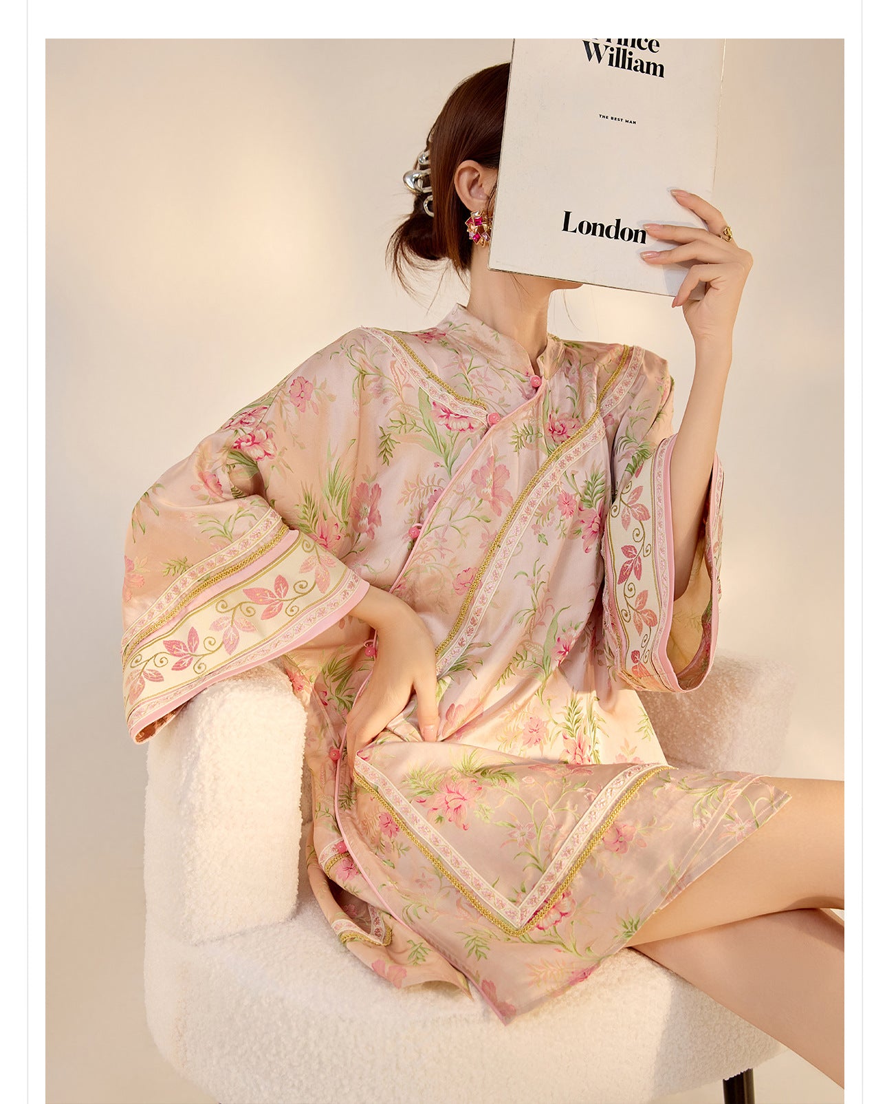 2026 Summer New Chinese Style Printed Rayon Loose Elegant Blouse
