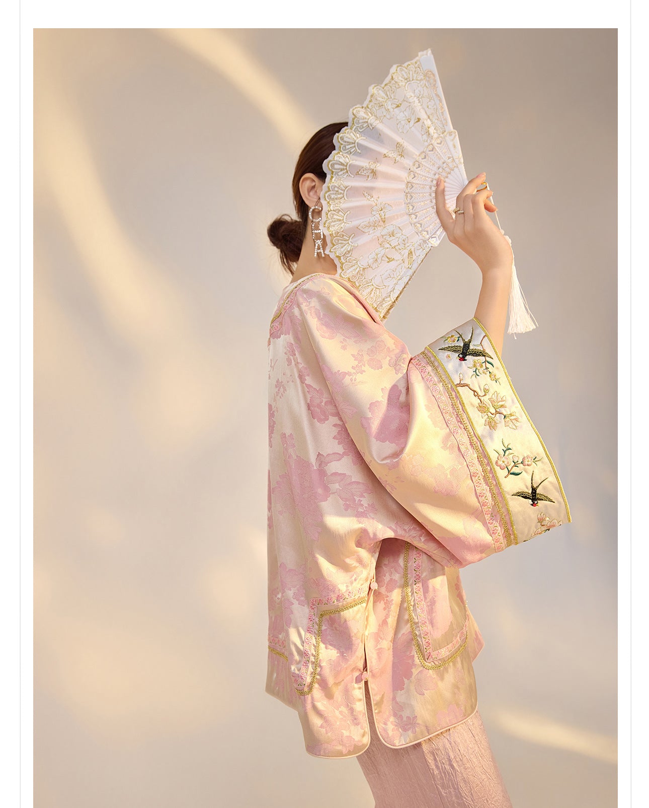 Elegant Jacquard Rayon Shirt New Chinese Style Loose Top