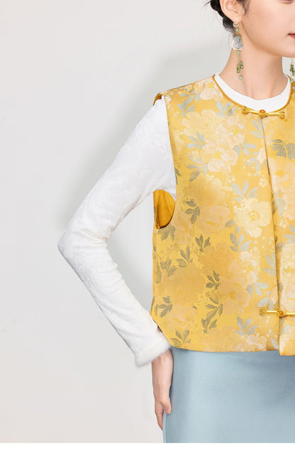 Stylish Retro Jacquard Vest for Women