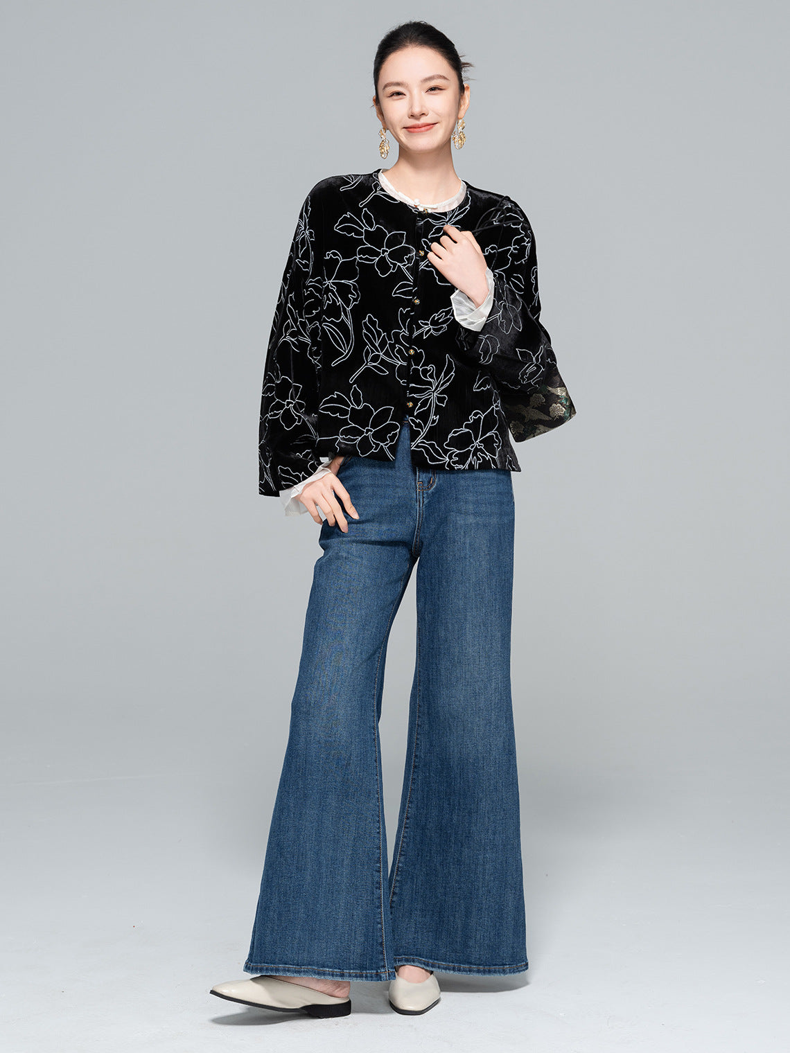 Elegant High-Waist Wide Leg Jeans for Women
