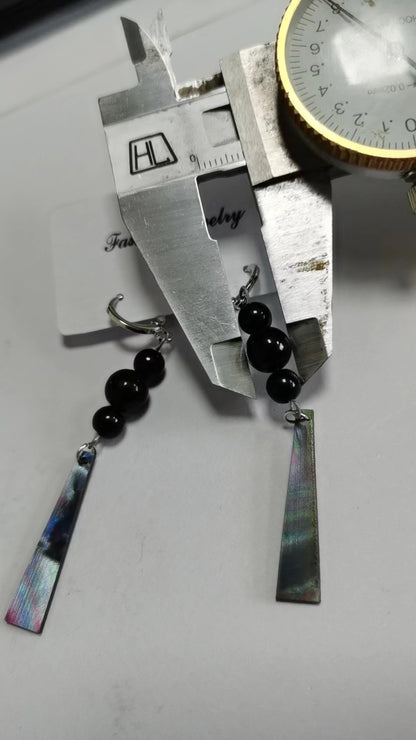 Long Black Earrings for Women — Ancient Style Chinese Ink Painting Earrings