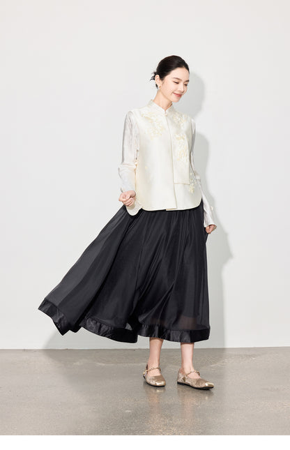 High-End Solid Color Long Skirt — Timeless A-Line Silhouette