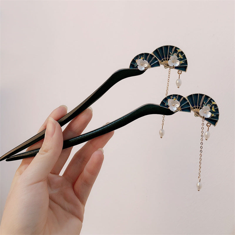 Ancient Style Fan Shaped Hairpin Hair Accessory Women Hanfu Hair Ornament