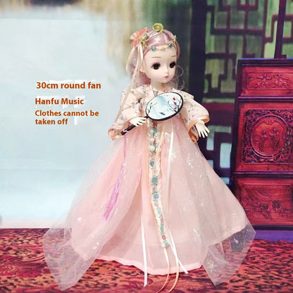Ancient Style Hanfu Music Multi-Joint Cute Baby Light Singing Doll Figurine Girl Gift Children's Toy
